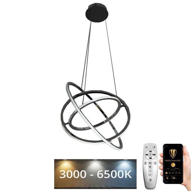LED Aptumšojama lustra ar auklu LED/105W/230V 3000-6500K d. 60 cm + tālvadības pults