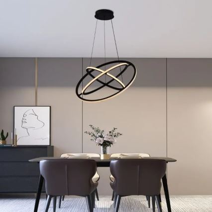 LED Aptumšojama lustra ar auklu LED/105W/230V 3000-6500K d. 60 cm + tālvadības pults