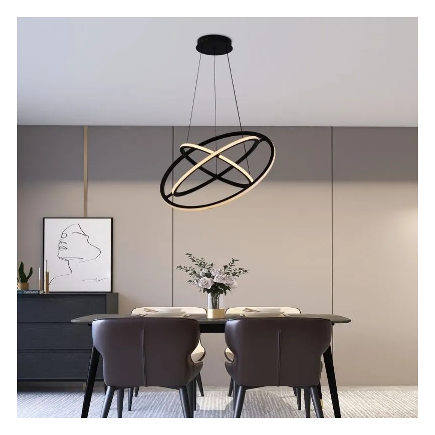 LED Aptumšojama lustra ar auklu LED/105W/230V 3000-6500K d. 60 cm + tālvadības pults