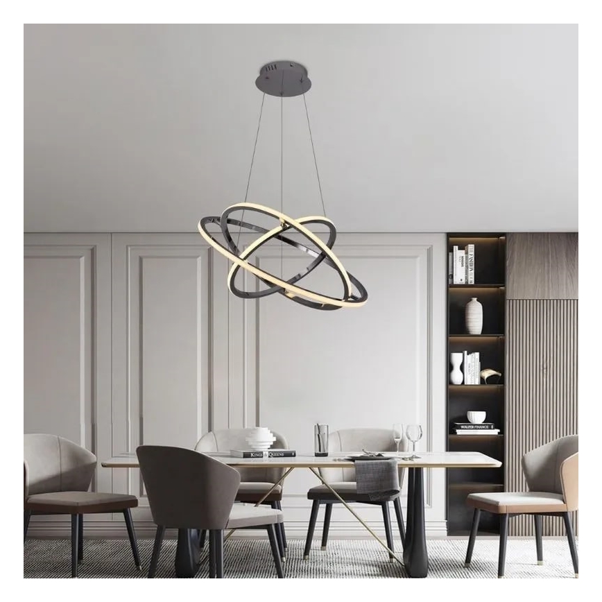 LED Aptumšojama lustra ar auklu LED/105W/230V 3000-6500K d. 60 cm + tālvadības pults