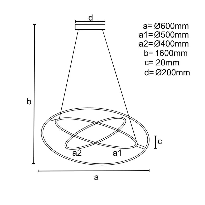 LED Aptumšojama lustra ar auklu LED/105W/230V 3000-6500K d. 60 cm + tālvadības pults