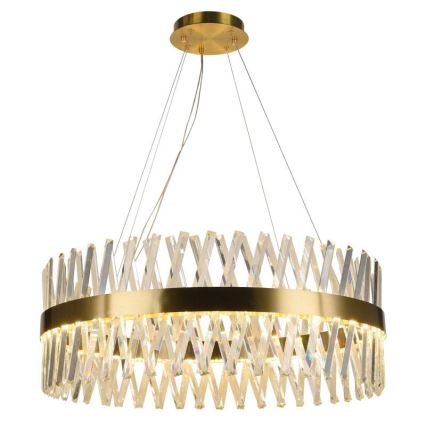 LED Aptumšojama kristāla lustra ar auklu LED/110W/230V 3000-6500K zelta + tālvadības pults
