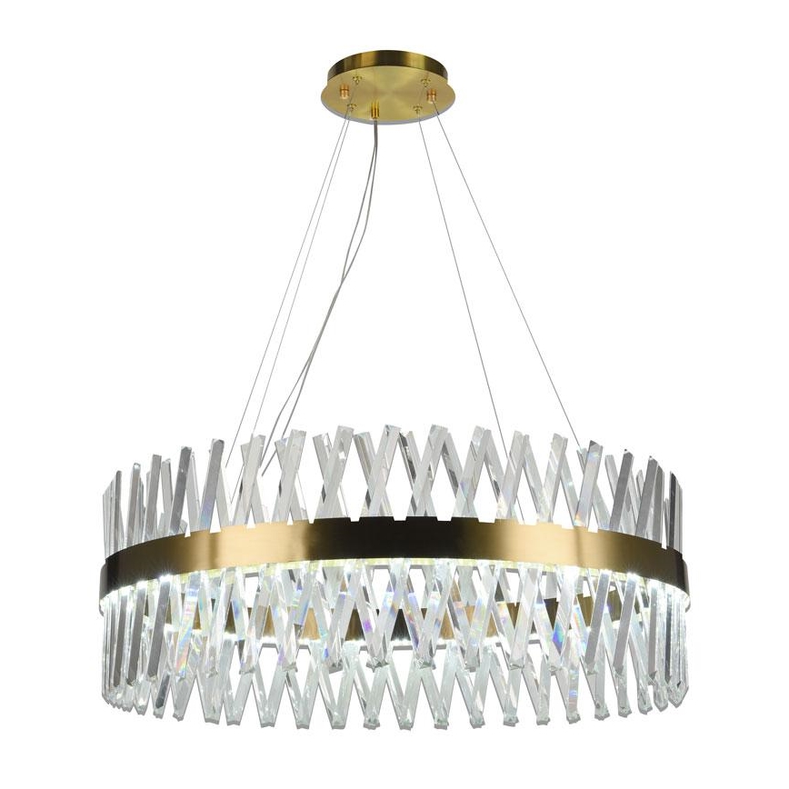 LED Aptumšojama kristāla lustra ar auklu LED/110W/230V 3000-6500K zelta + tālvadības pults