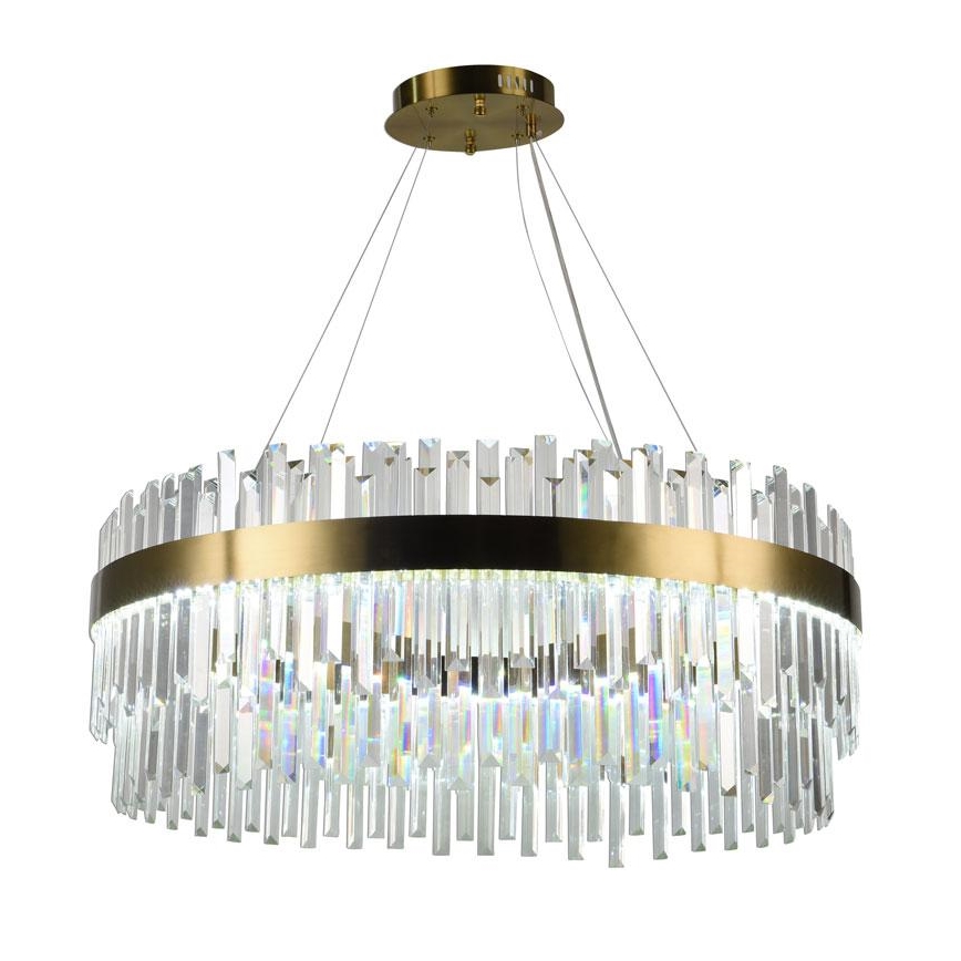 LED Aptumšojama kristāla lustra ar auklu LED/110W/230V 3000-6500K zelta + tālvadības pults