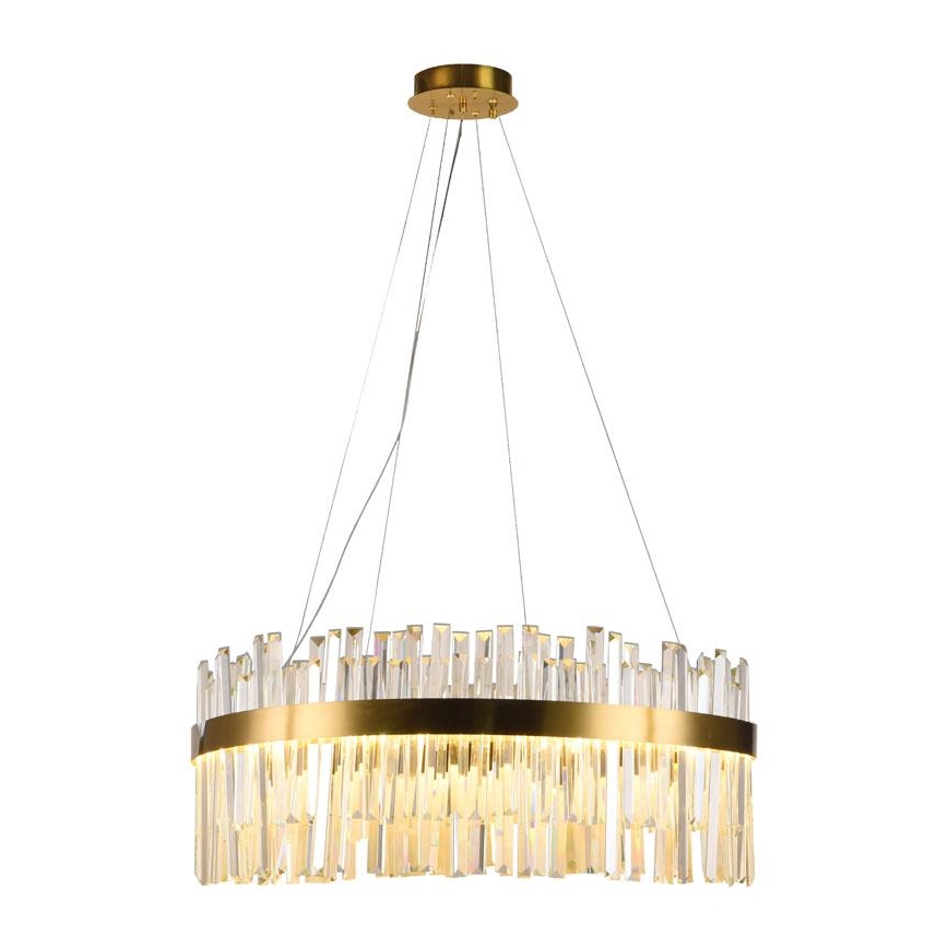 LED Aptumšojama kristāla lustra ar auklu LED/110W/230V 3000-6500K zelta + tālvadības pults