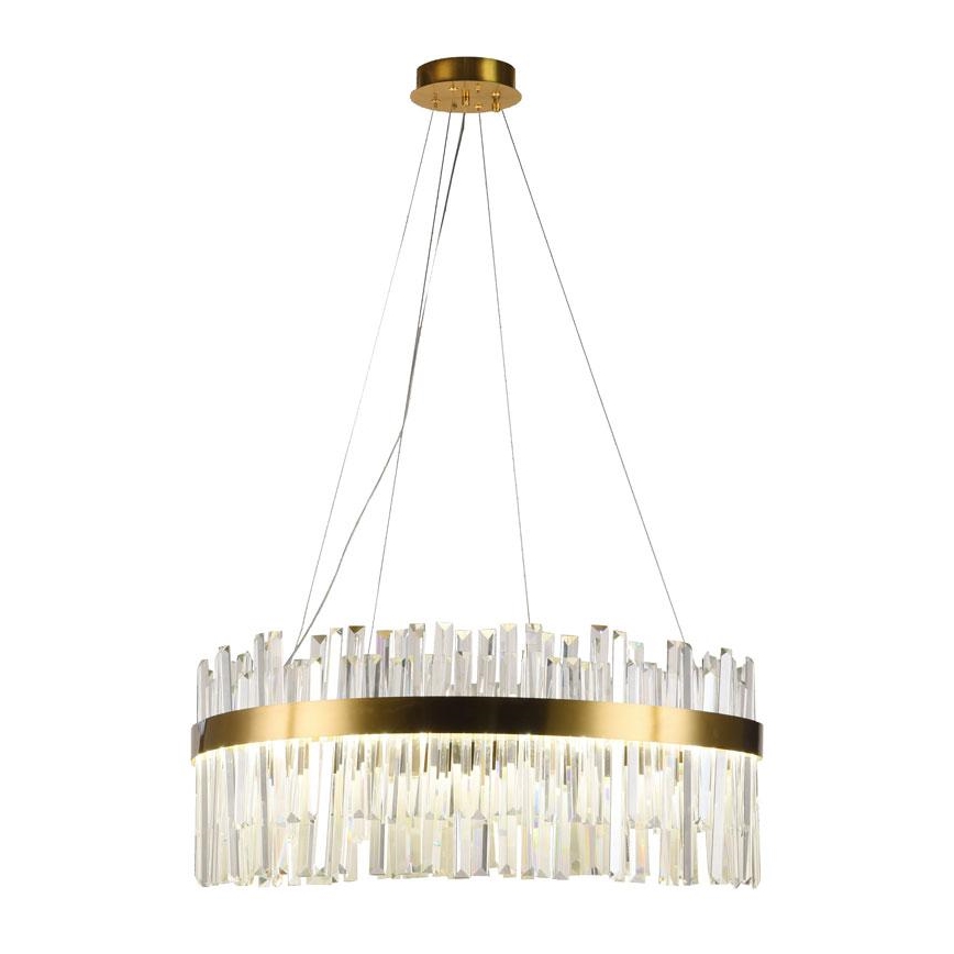 LED Aptumšojama kristāla lustra ar auklu LED/110W/230V 3000-6500K zelta + tālvadības pults