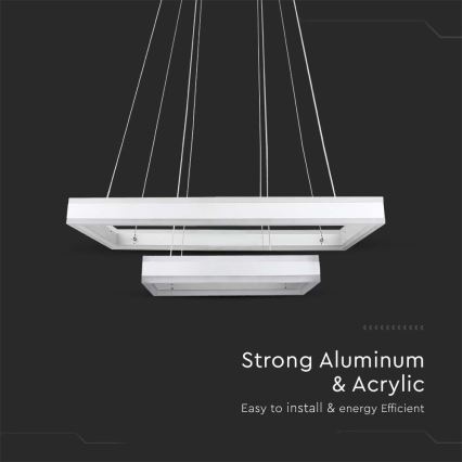 LED Aptumšojama lustra ar auklu LED/113W/230V 3000K balta