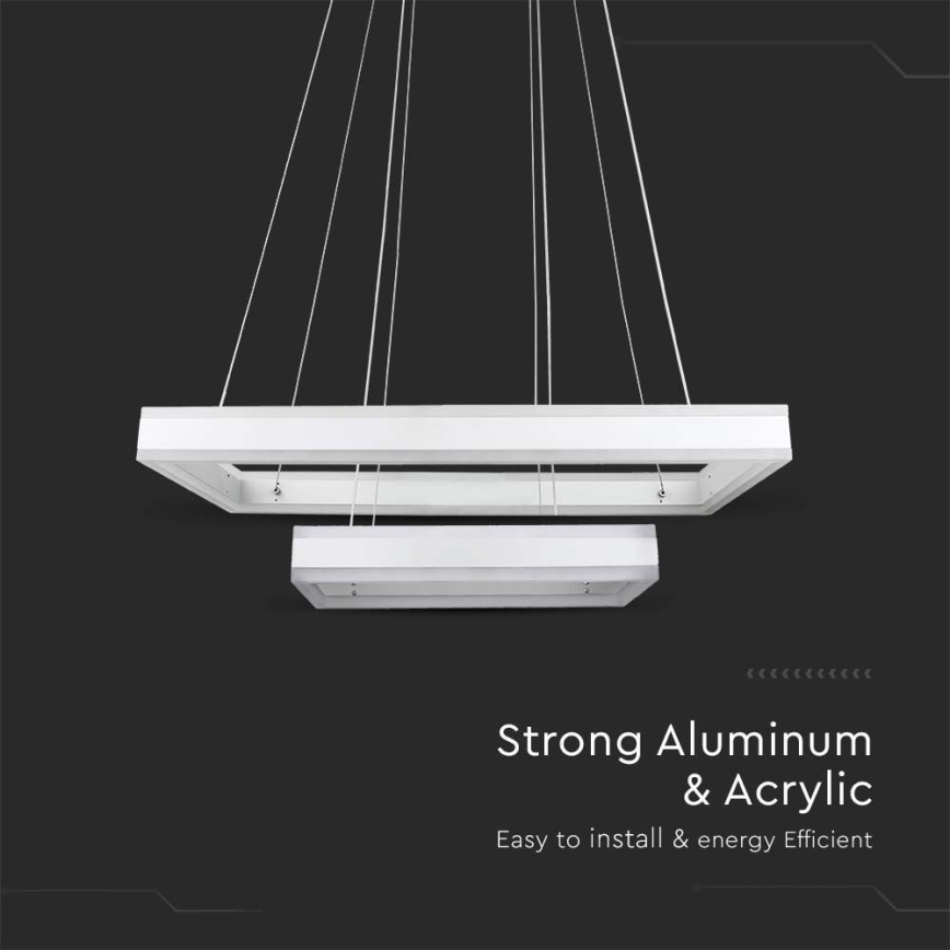 LED Aptumšojama lustra ar auklu LED/113W/230V 3000K balta