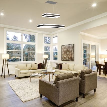 LED Aptumšojama lustra ar auklu LED/113W/230V 3000K brūna