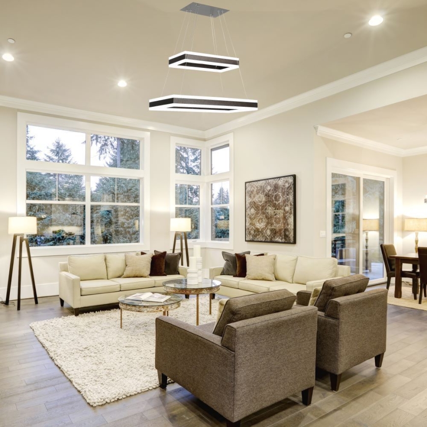 LED Aptumšojama lustra ar auklu LED/113W/230V 3000K brūna
