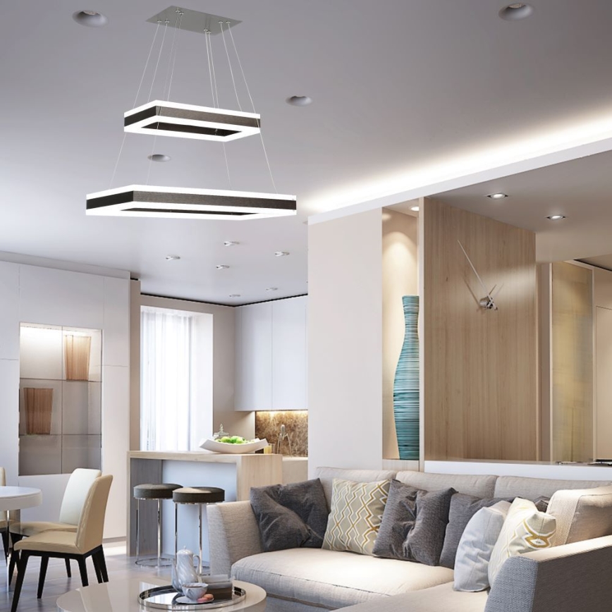 LED Aptumšojama lustra ar auklu LED/113W/230V 3000K brūna
