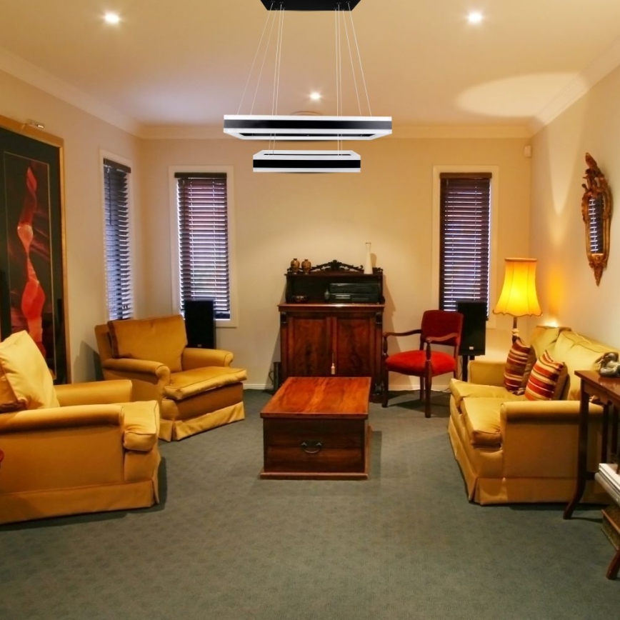 LED Aptumšojama lustra ar auklu LED/113W/230V 3000K melna