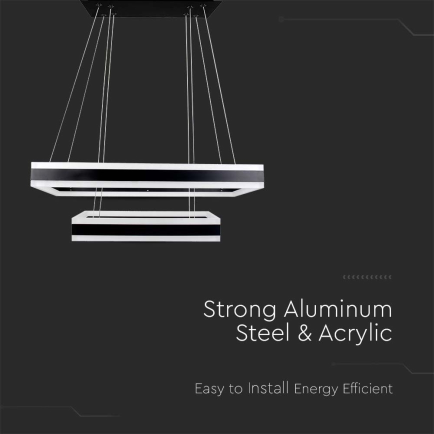 LED Aptumšojama lustra ar auklu LED/113W/230V 3000K melna