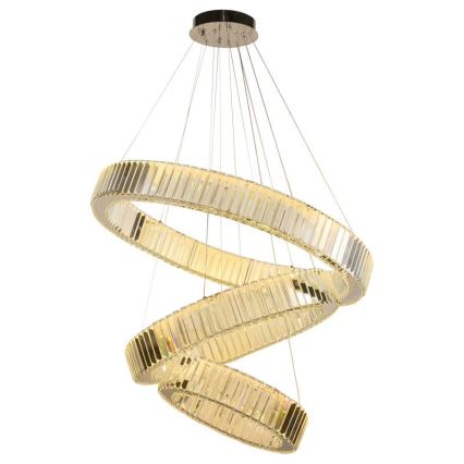 LED Aptumšojama kristāla lustra ar auklu LED/115W/230V 3000-6500K spīdīgi hromēts + tālvadības pults
