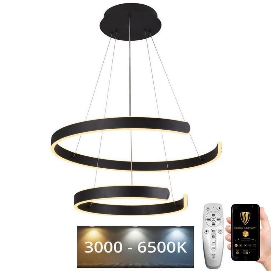 LED Aptumšojama lustra ar auklu LED/120W/230V 3000-6500K d. 60 cm + tālvadības pults