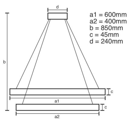 LED Aptumšojama lustra ar auklu LED/120W/230V 3000-6500K + tālvadības pults