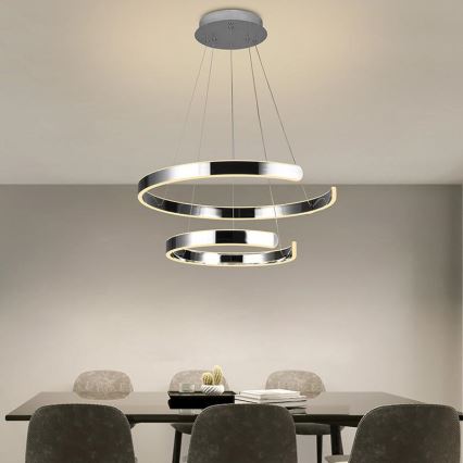 LED Aptumšojama lustra ar auklu LED/120W/230V 3000-6500K d. 60 cm + tālvadības pults