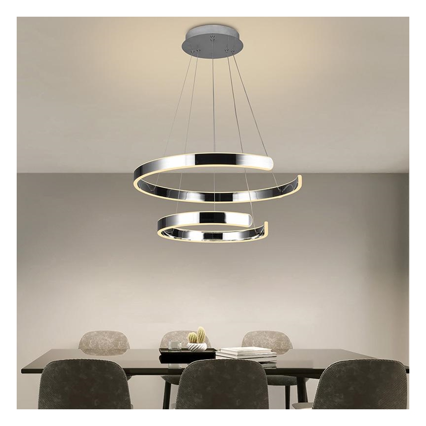 LED Aptumšojama lustra ar auklu LED/120W/230V 3000-6500K d. 60 cm + tālvadības pults