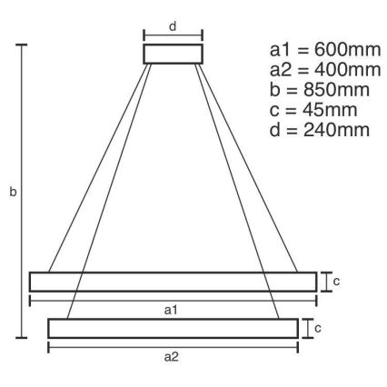 LED Aptumšojama lustra ar auklu LED/120W/230V 3000-6500K d. 60 cm + tālvadības pults
