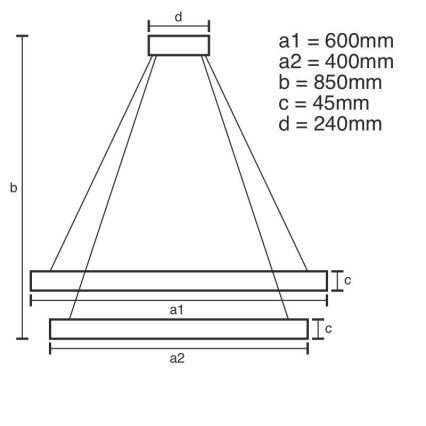 LED Aptumšojama lustra ar auklu LED/120W/230V 3000-6500K d. 60 cm + tālvadības pults