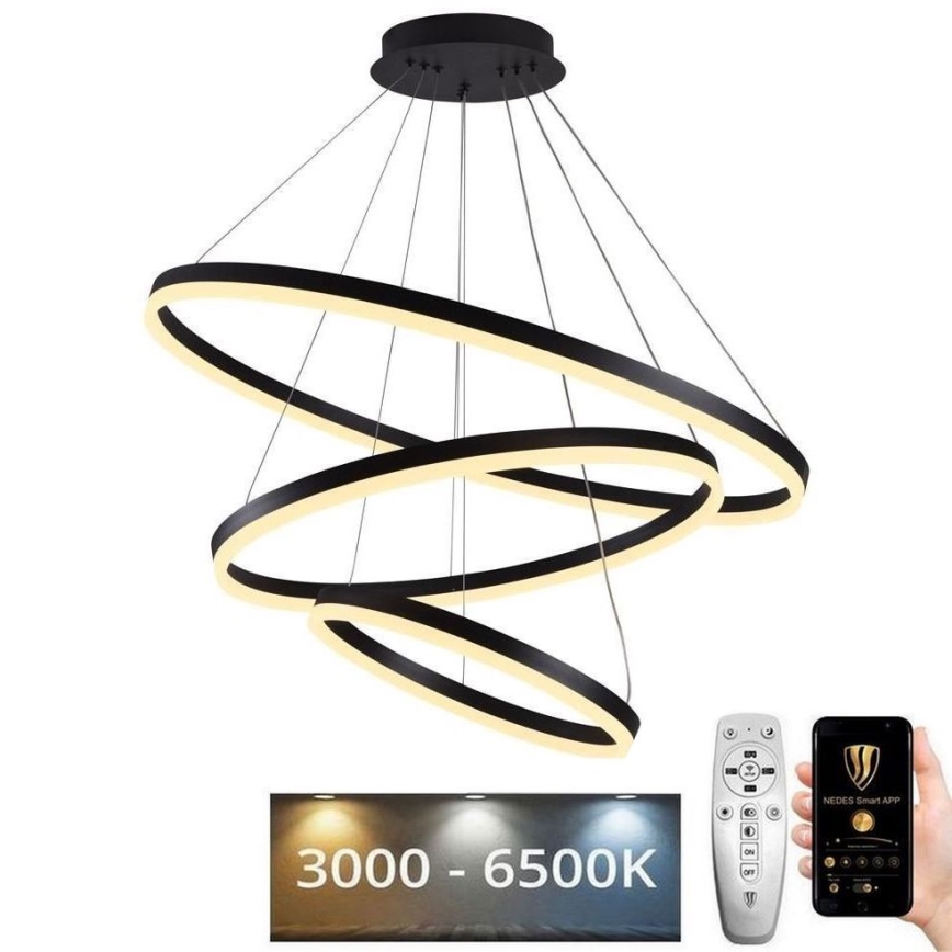 LED Aptumšojama lustra ar auklu LED/125W/230V 3000-6500K d. 80 cm + tālvadības pults