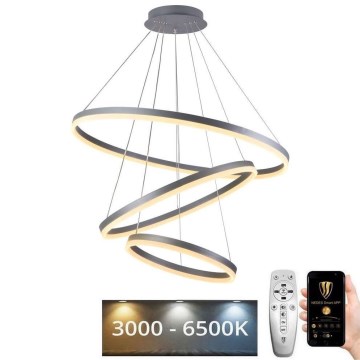LED Aptumšojama lustra ar auklu LED/125W/230V 3000-6500K d. 80 cm + tālvadības pults