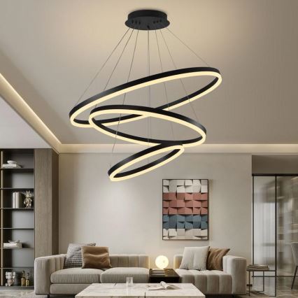 LED Aptumšojama lustra ar auklu LED/125W/230V 3000-6500K d. 80 cm + tālvadības pults