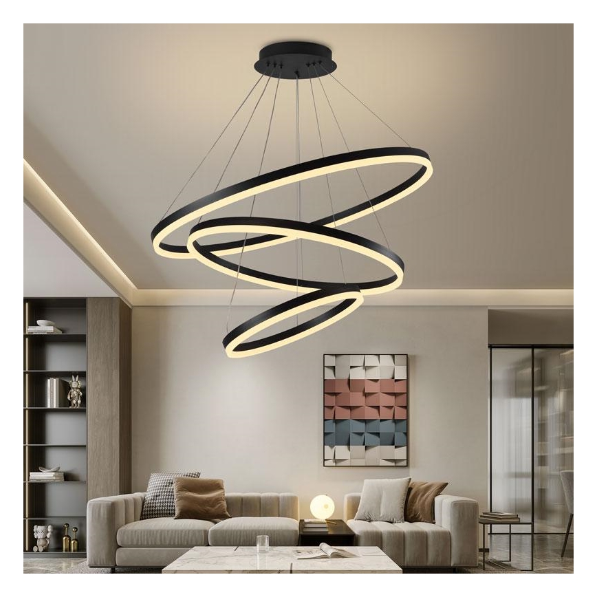 LED Aptumšojama lustra ar auklu LED/125W/230V 3000-6500K d. 80 cm + tālvadības pults