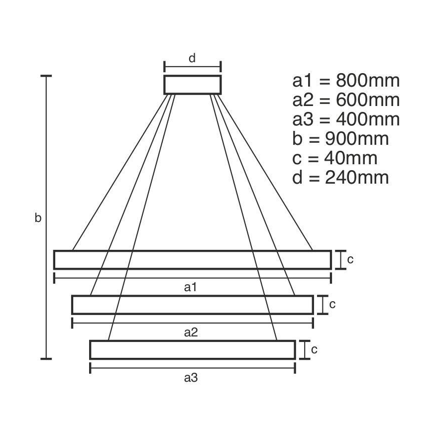 LED Aptumšojama lustra ar auklu LED/125W/230V 3000-6500K d. 80 cm + tālvadības pults