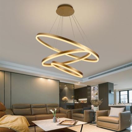 LED Aptumšojama lustra ar auklu LED/125W/230V 3000-6500K d. 80 cm + tālvadības pults
