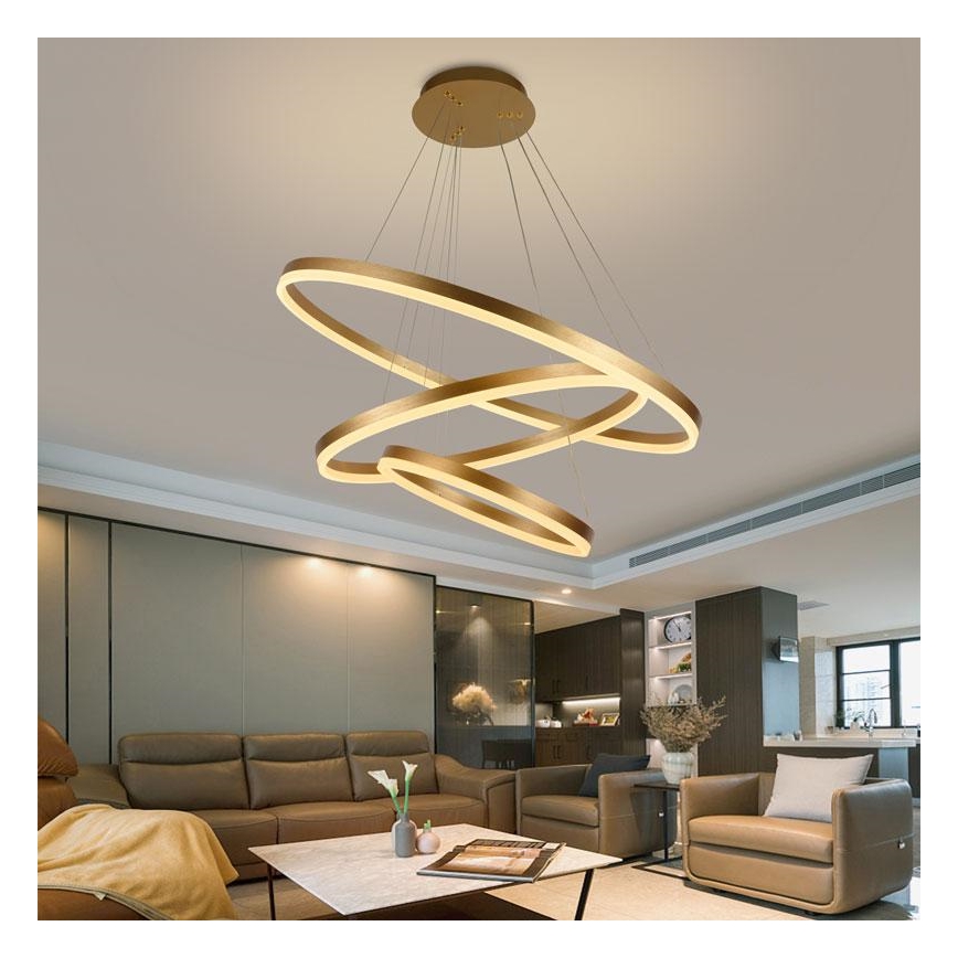 LED Aptumšojama lustra ar auklu LED/125W/230V 3000-6500K d. 80 cm + tālvadības pults