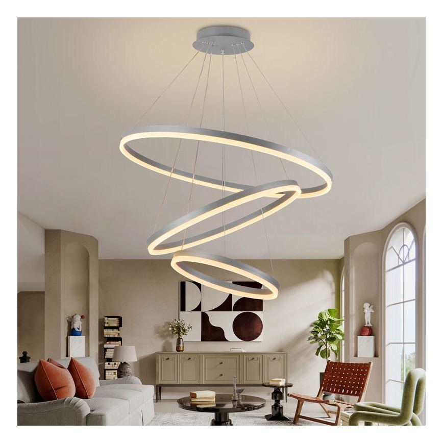 LED Aptumšojama lustra ar auklu LED/125W/230V 3000-6500K d. 80 cm + tālvadības pults