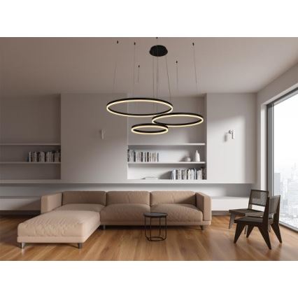 LED Aptumšojama lustra ar auklu LED/125W/230V 3000-6500K d. 80 cm + tālvadības pults