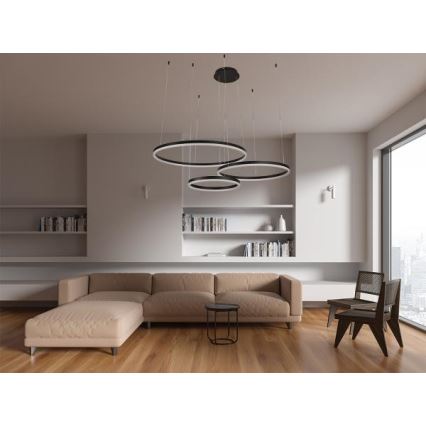 LED Aptumšojama lustra ar auklu LED/125W/230V 3000-6500K d. 80 cm + tālvadības pults