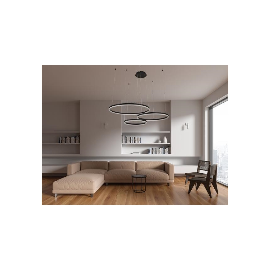 LED Aptumšojama lustra ar auklu LED/125W/230V 3000-6500K d. 80 cm + tālvadības pults
