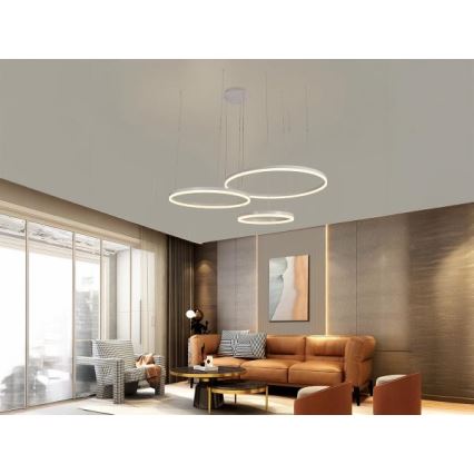LED Aptumšojama lustra ar auklu LED/125W/230V 3000-6500K + tālvadības pults
