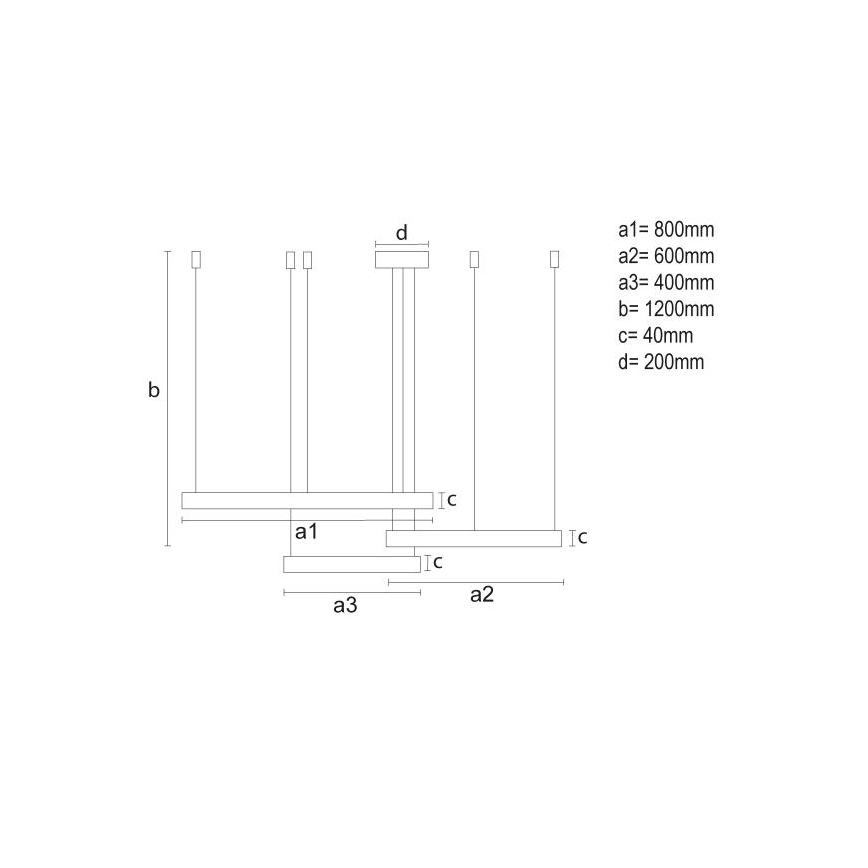 LED Aptumšojama lustra ar auklu LED/125W/230V 3000-6500K + tālvadības pults