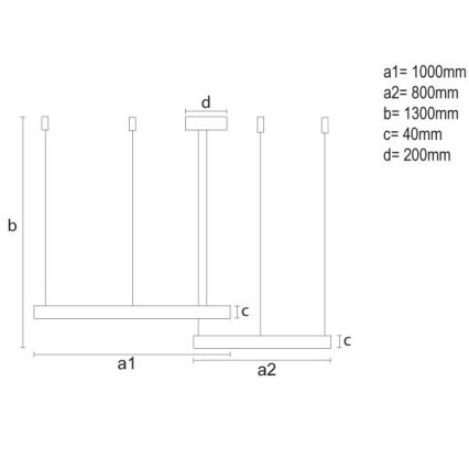 LED Aptumšojama lustra ar auklu LED/128W/230V 3000-6500K + tālvadības pults