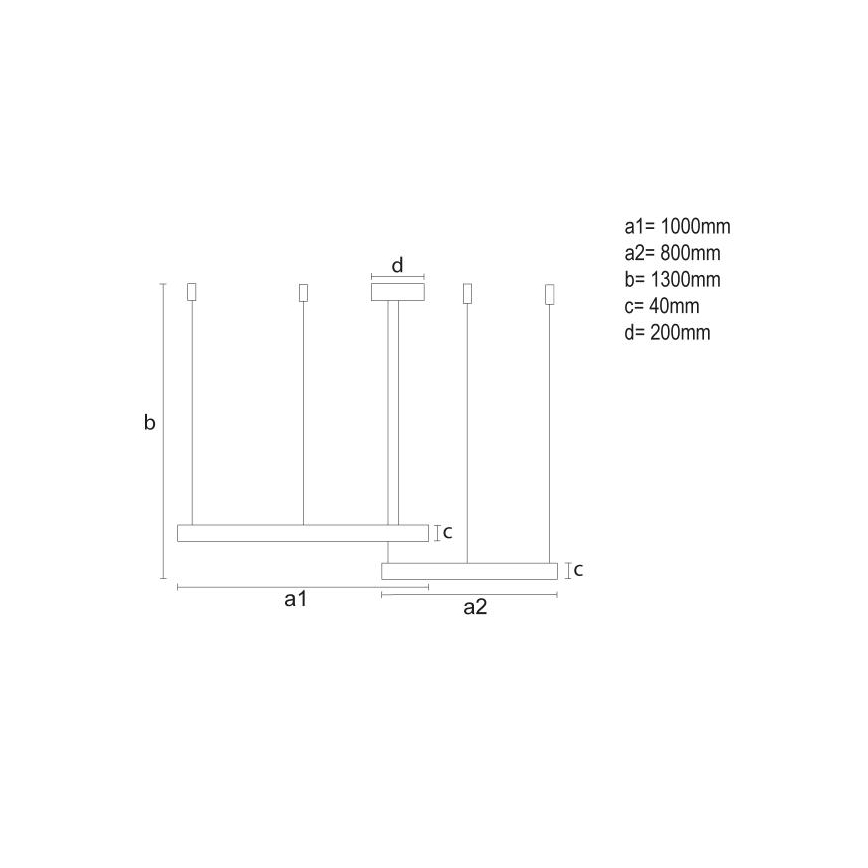 LED Aptumšojama lustra ar auklu LED/128W/230V 3000-6500K + tālvadības pults