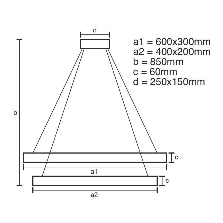 LED Aptumšojama lustra ar auklu LED/130W/230V 3000-6500K + tālvadības pults