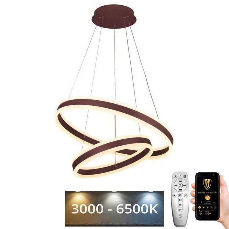 LED Aptumšojama lustra ar auklu LED/135W/230V 3000-6500K d. 60 cm + tālvadības pults