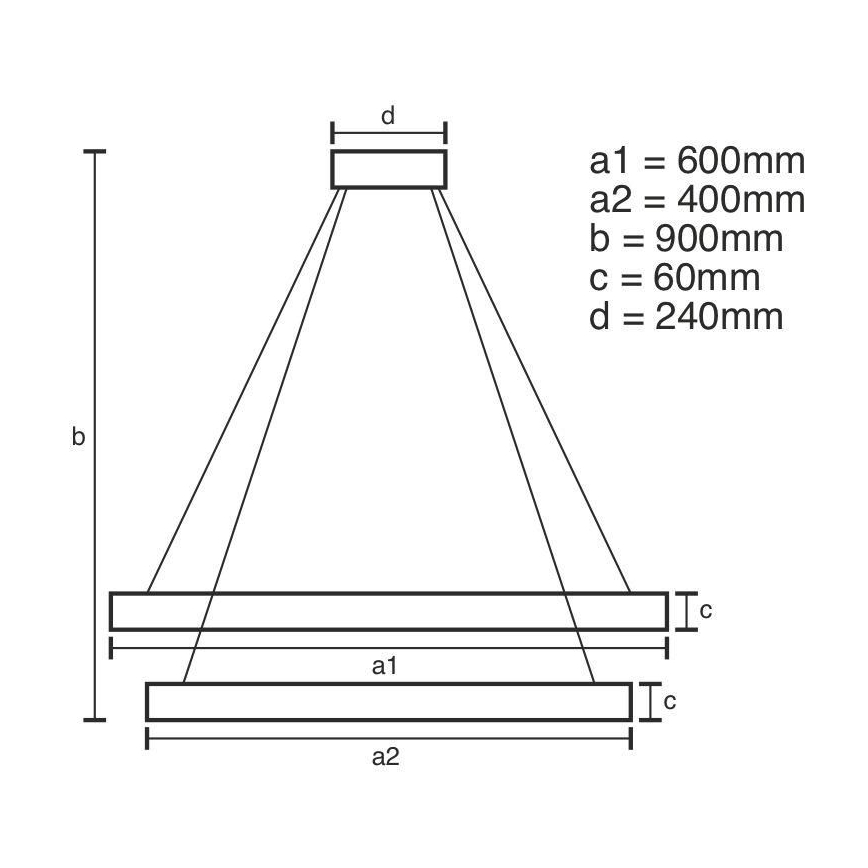LED Aptumšojama lustra ar auklu LED/135W/230V 3000-6500K + tālvadības pults