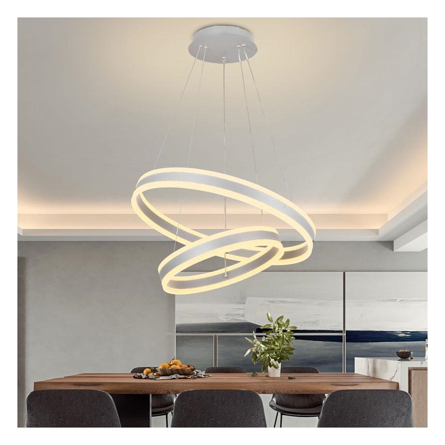 LED Aptumšojama lustra ar auklu LED/135W/230V 3000-6500K d. 60 cm + tālvadības pults
