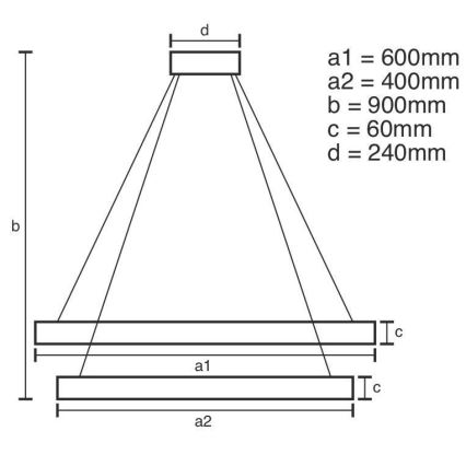 LED Aptumšojama lustra ar auklu LED/135W/230V 3000-6500K + tālvadības pults