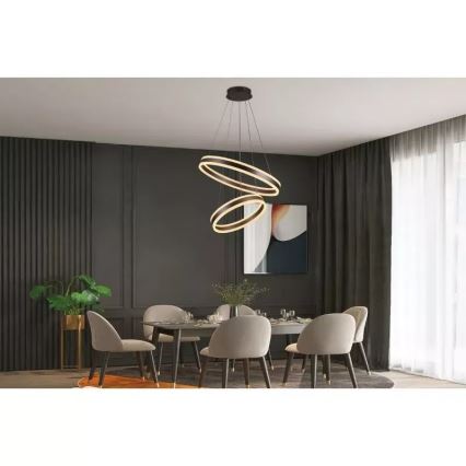 LED Aptumšojama lustra ar auklu LED/135W/230V 3000-6500K d. 60 cm + tālvadības pults
