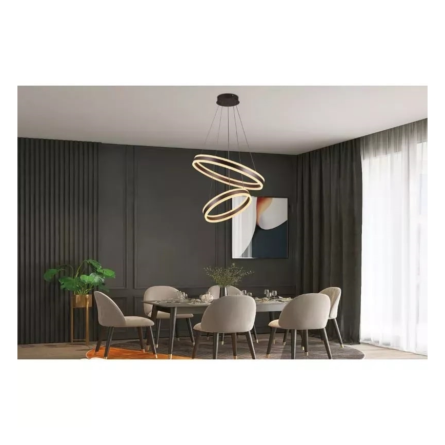 LED Aptumšojama lustra ar auklu LED/135W/230V 3000-6500K d. 60 cm + tālvadības pults