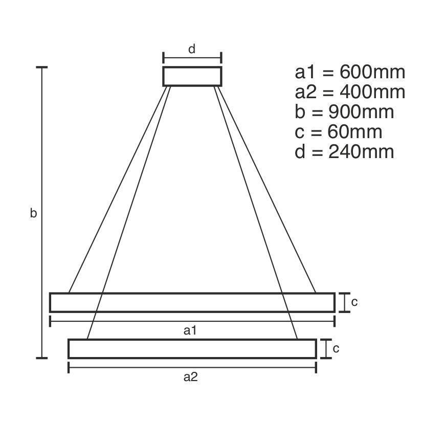 LED Aptumšojama lustra ar auklu LED/135W/230V 3000-6500K + tālvadības pults