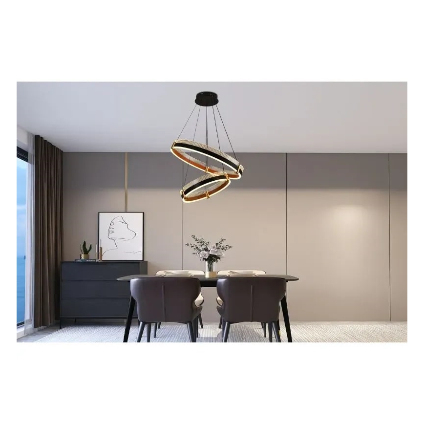 LED Aptumšojama lustra ar auklu LED/140W/230V 3000-6500K + tālvadības pults