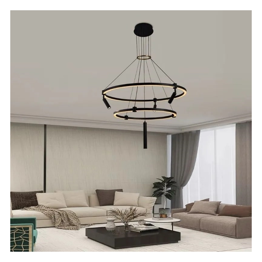 LED Aptumšojama lustra ar auklu LED/140W/230V 3000-6500K + tālvadības pults