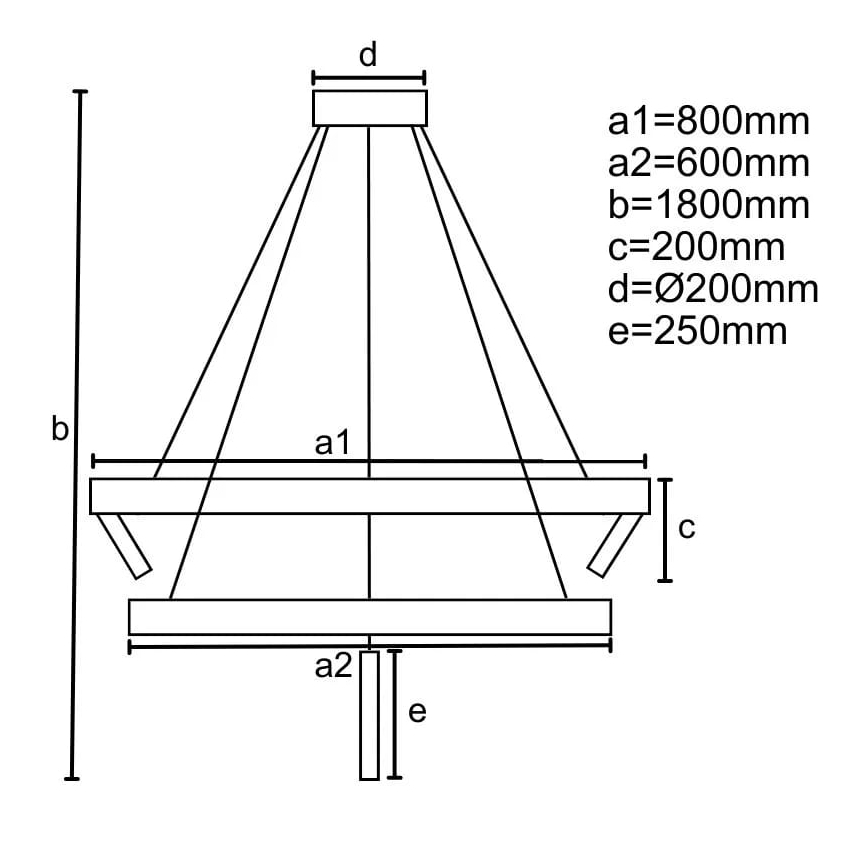 LED Aptumšojama lustra ar auklu LED/140W/230V 3000-6500K + tālvadības pults